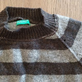 Jersey Benetton rayas gris y negro