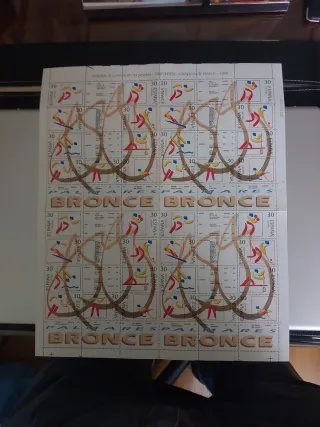 Hoja Sellos España Olímpicos Bronce 1996