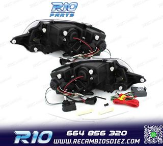 FAROS AUDI TT 98-05 LUZ DIURNA REAL LED FONDO NEGRO
