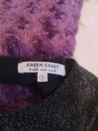 Vestido fiesta plateado y negro