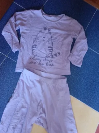 Pijama 7/8 niña gato