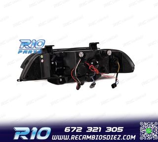 FAROS BMW E39 95-00 OJOS ANGEL LED FONDO NEGRO