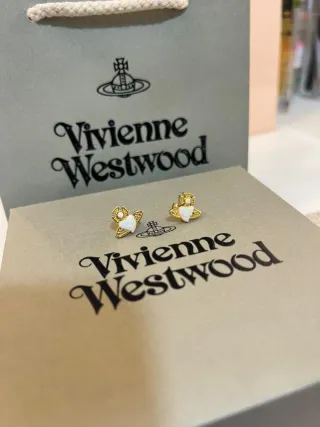 Pendientes Vivienne Westwood Corazón Ópalo Dorado