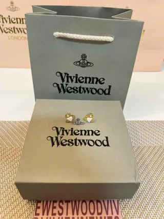 Pendientes Vivienne Westwood Corazón Ópalo Dorado