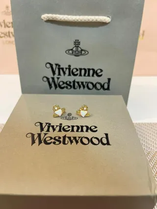 Pendientes Vivienne Westwood Corazón Ópalo Dorado
