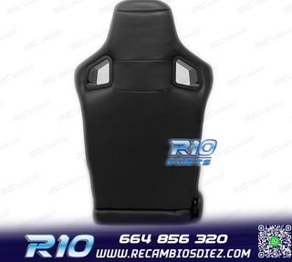 ASIENTO DEPORTIVO SEMI BAQUET ESTILO RS CUERO NEGRO SEMI PIE