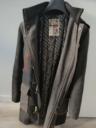 Abrigo Desigual Marrón y Gris
