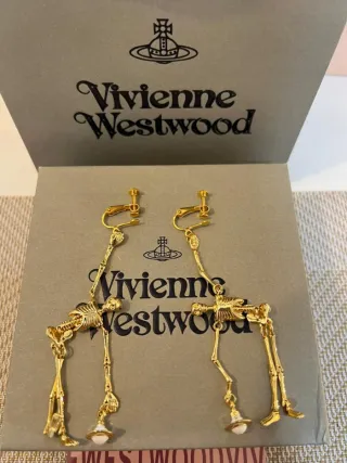 Pendientes Vivienne Westwood Esqueleto Dorado
