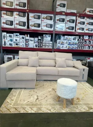 Sofá chaiselongue beige