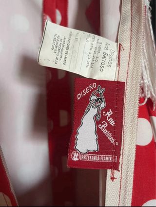 Traje Flamenca Niña Rojo Lunares Blancos