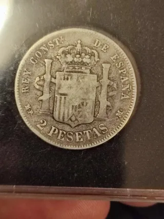 Moneda  dos pesetas Plata Alfonso XIII 1889