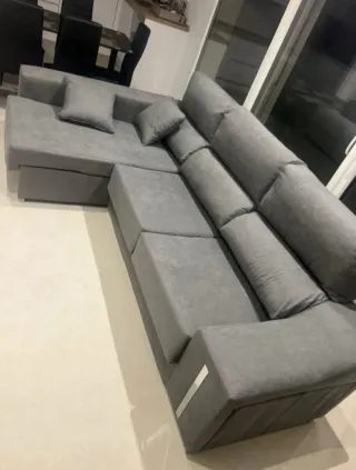 Sofá Chaiselongue Gris Tela