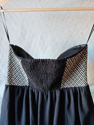 Vestido Pimkie talla m negro étnico palabra honor