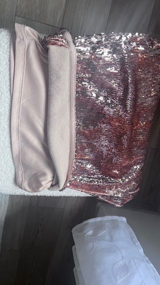 Gonna donna paillettes marrone oro