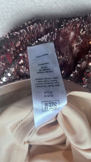 Gonna donna paillettes marrone oro