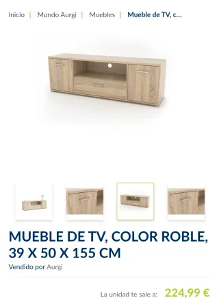 Mueble TV salón/dormitorio madera y metal.