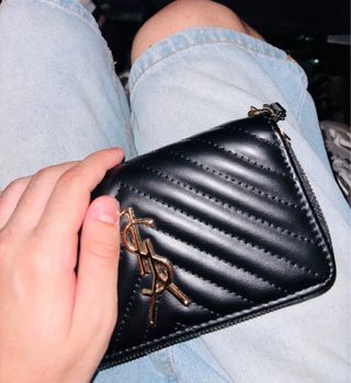 Saint Laurent Portafoglio Nero Matelassé