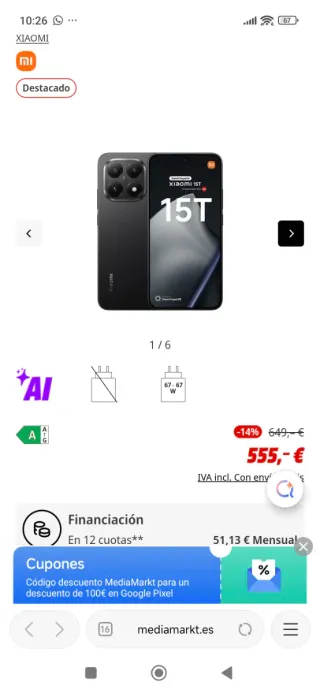 Xiaomi 15T 256GB Negro