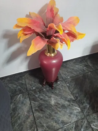 Jarrón decorativo flor artificial