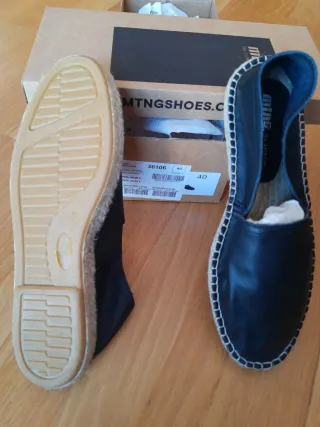 Alpargatas Mustang Piel Negras Talla 40