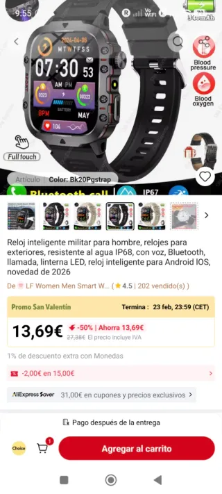 Smartwatch Negro