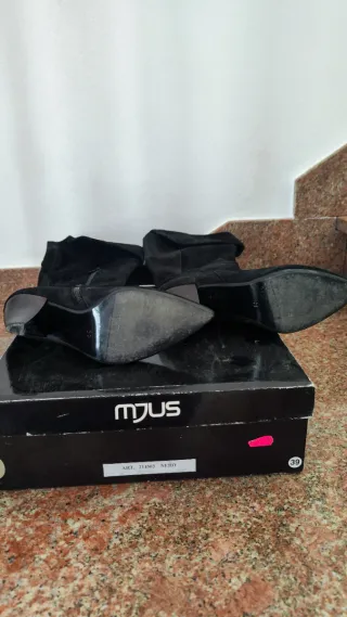 Stivali MJUS camoscio nero tacco alto