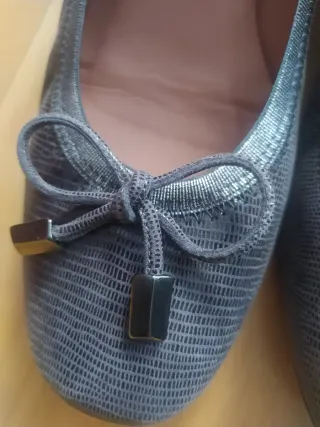 Zapatos planos plateados T38