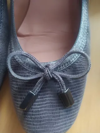 Zapatos planos plateados T38