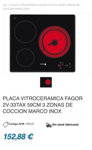 Placa Vitrocerámica Fagor