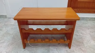 Botellero de madera pino macizo barnizado