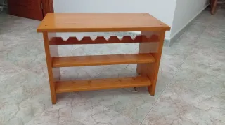 Botellero de madera pino macizo barnizado