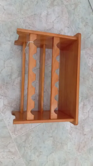 Botellero de madera pino macizo barnizado