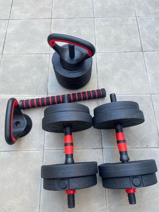 Discos Mancuernas, Barra y Kettlebell