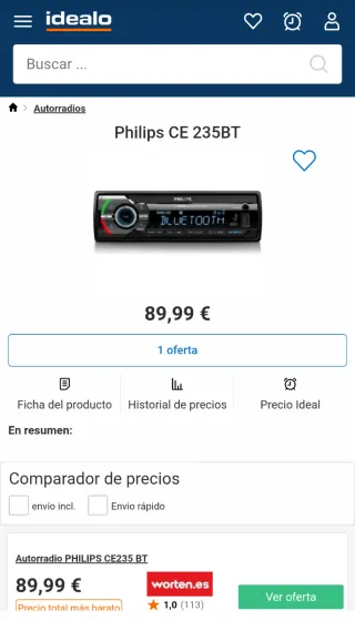 Radio Coche Philips CarStudio CE235BT
