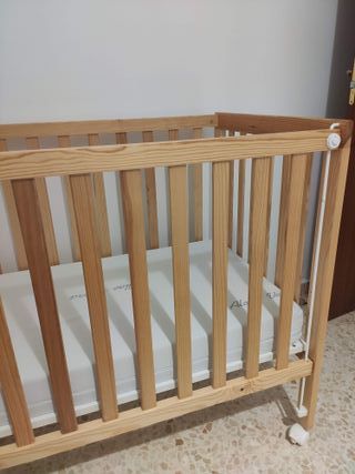 Cuna colecho madera + colchón regulable - Poco uso