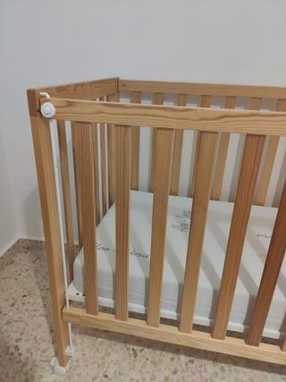 Cuna colecho madera + colchón regulable - Poco uso