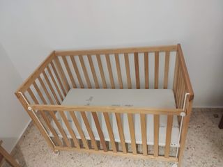 Cuna colecho madera + colchón regulable - Poco uso