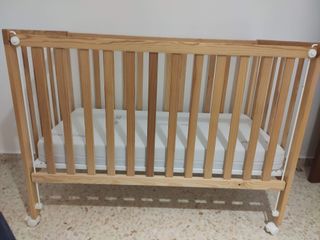 Cuna colecho madera + colchón regulable - Poco uso