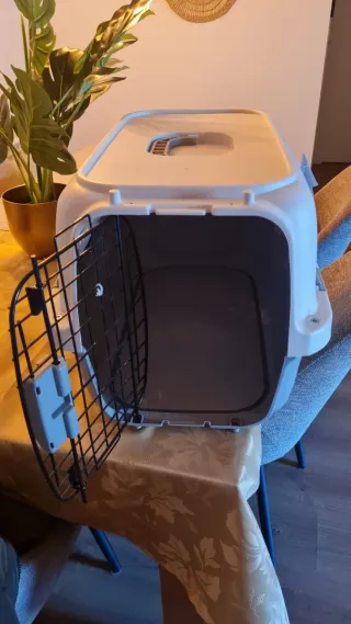 Transportín Mascotas S Gris y Blanco. Nuevo.