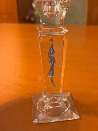 Elegante porta candela in vetro