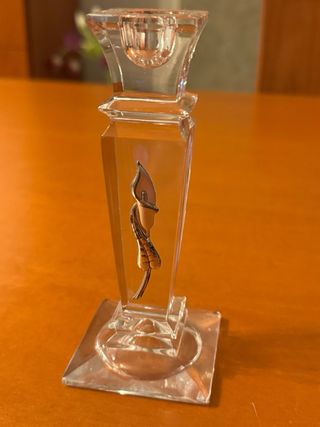 Elegante porta candela in vetro