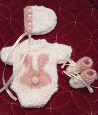 Conjunto Reborn Prematuro Tejido Bunny