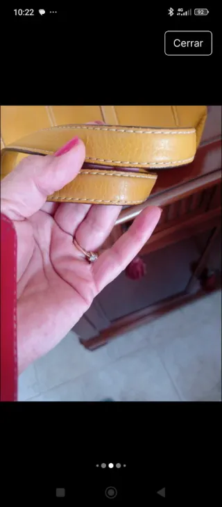 Bolso de piel Purificación García mostaza