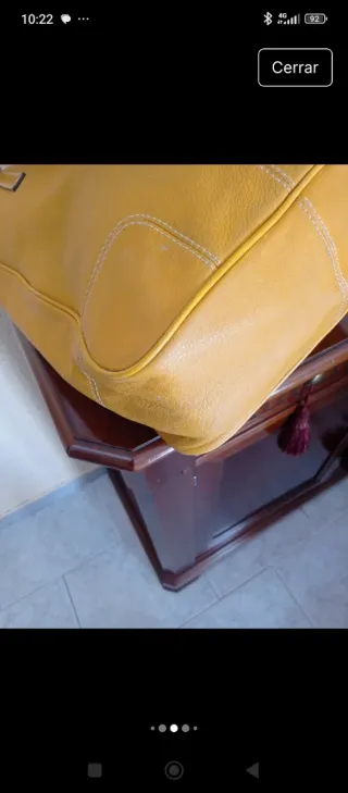 Bolso de piel Purificación García mostaza