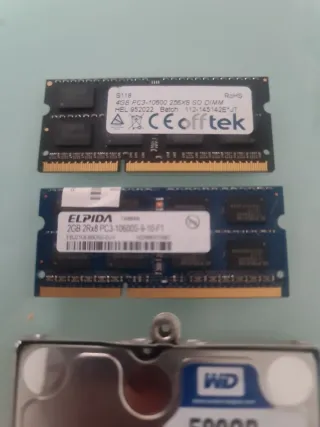 Disco Duro 500GB + 2 Memorias RAM (4GB+2GB)