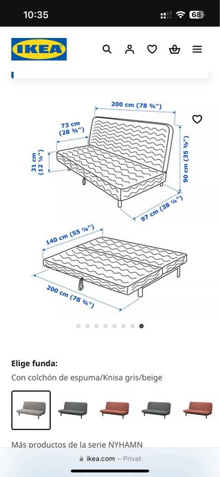 Sofá Cama IKEA 3 Plazas