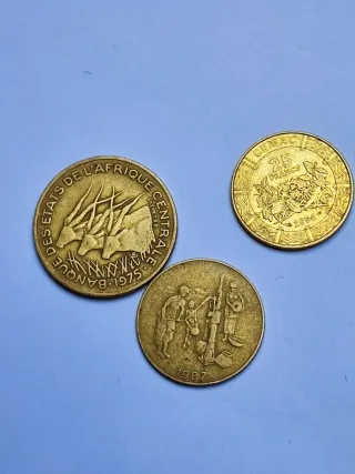 Lote 3 Monedas 25 Francos África Central