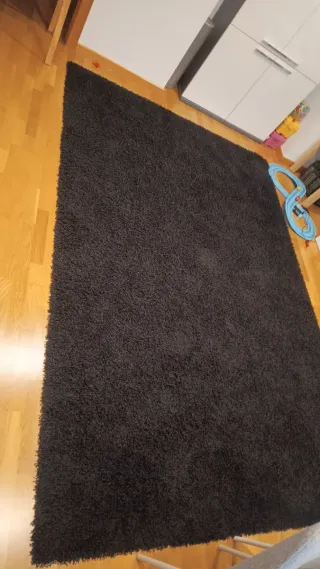 Alfombra salón pelo largo negra