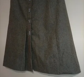 Gonna media lunga grigia lana vintage