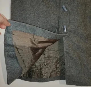 Gonna media lunga grigia lana vintage